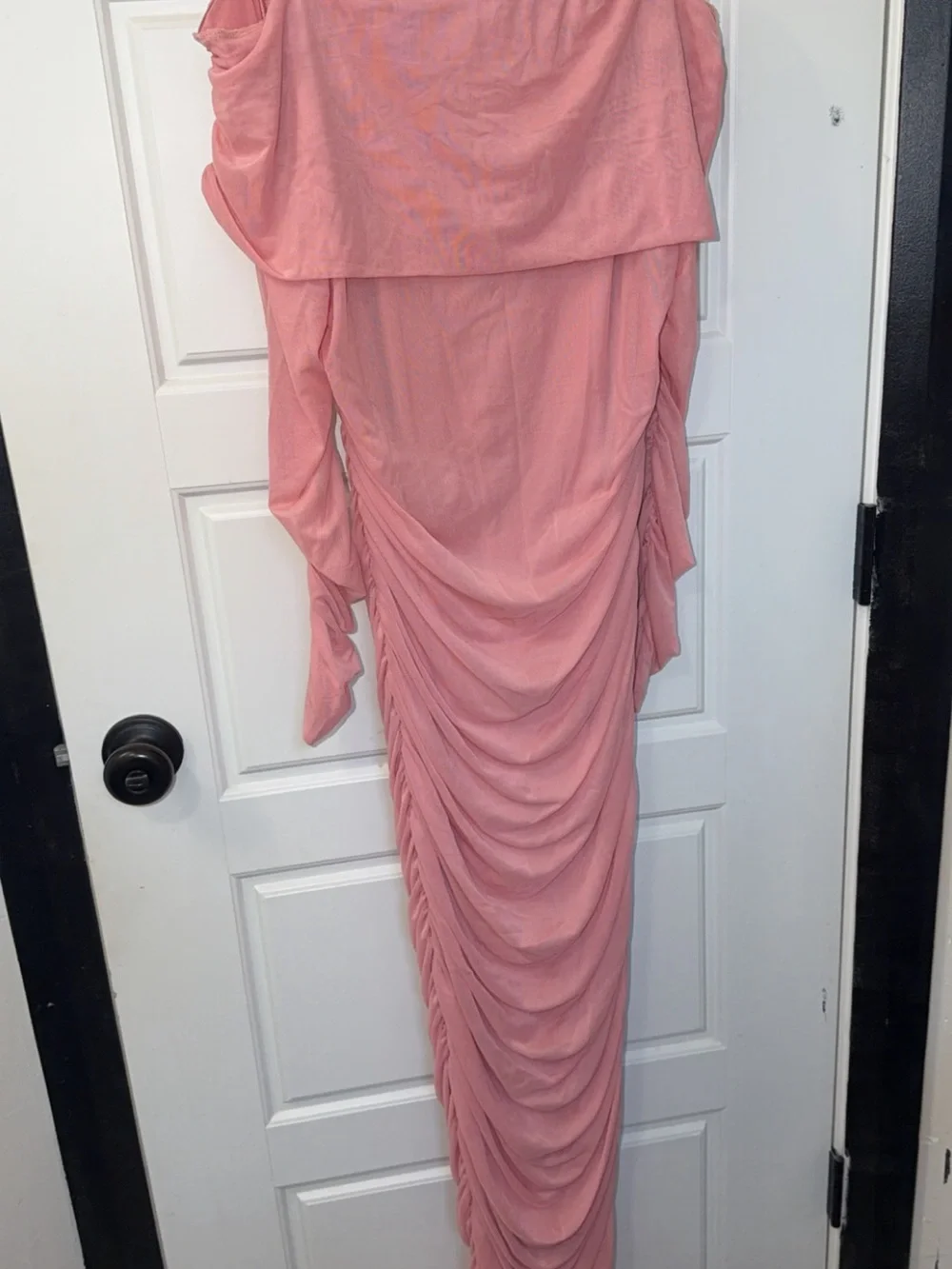 Ruched Off-Shoulder Pink Women’s Dress